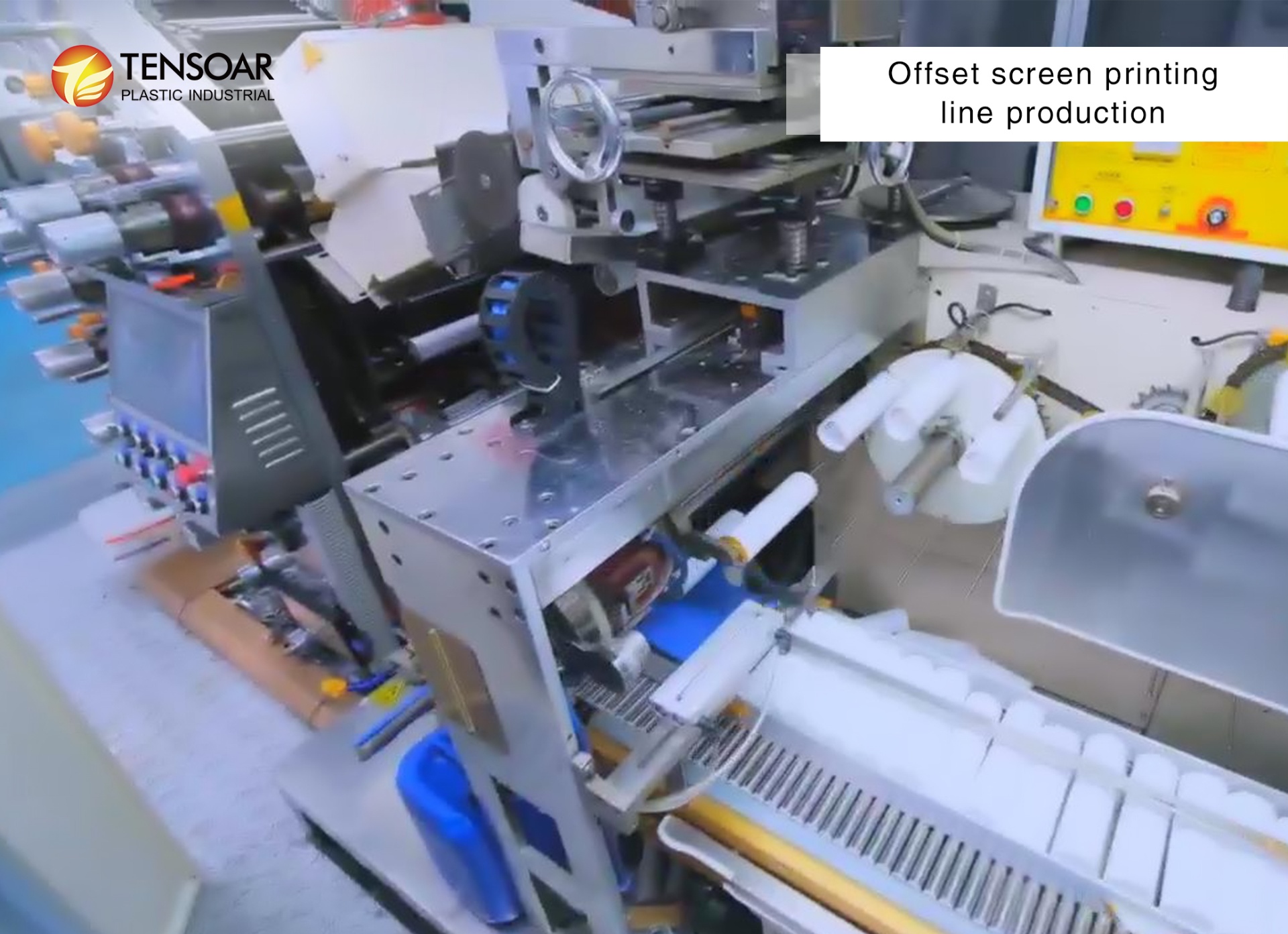 Offset screen printing line production